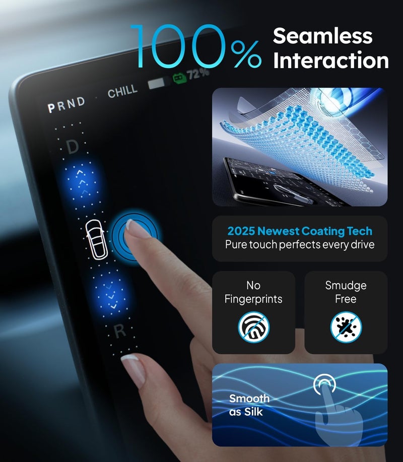 Wigoo Tesla Model X & Model S Screen Protector Matte [No Glare & Fingerprint] Model X (2021~2025)/Model S(2021~2025) Accessories, Tempered Glass Protector with Alignment Kit - Image 3